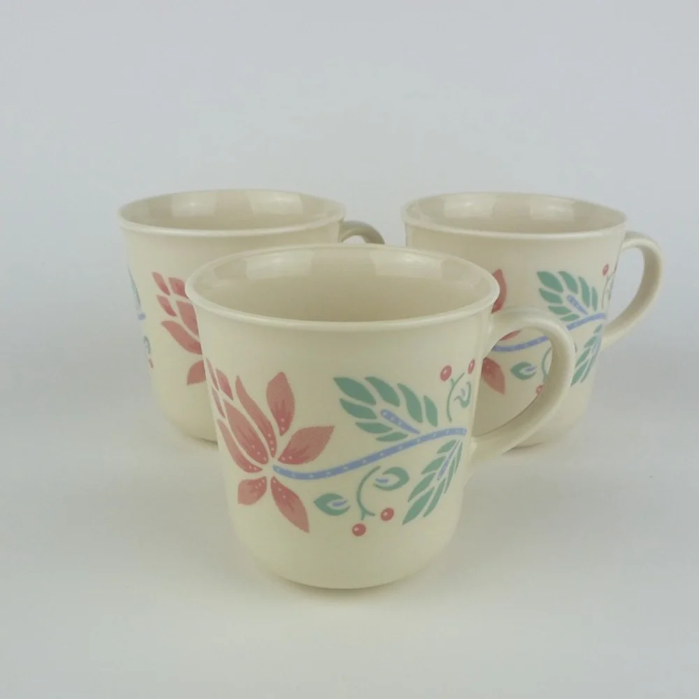 Set of‎ 3 Vintage Corelle Barbados Pattern Cups